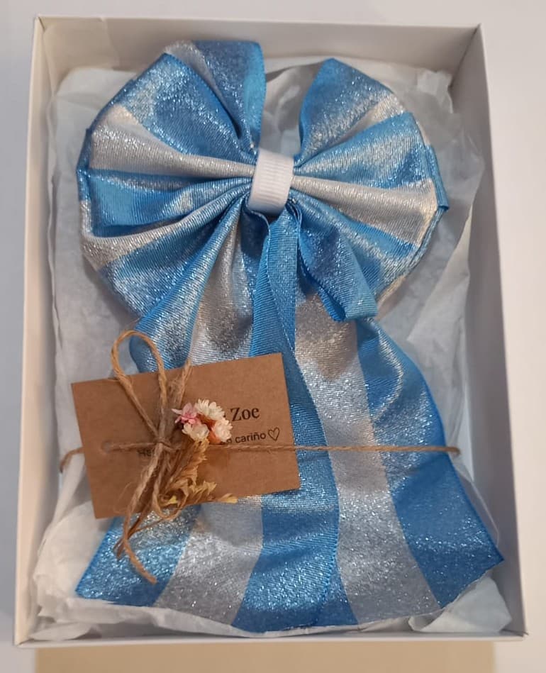 Lazo Clásico Celeste con Detalles Satinados