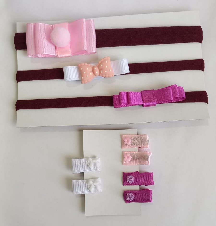 Kit Vinchas + Hebillas Rosa Encanto
