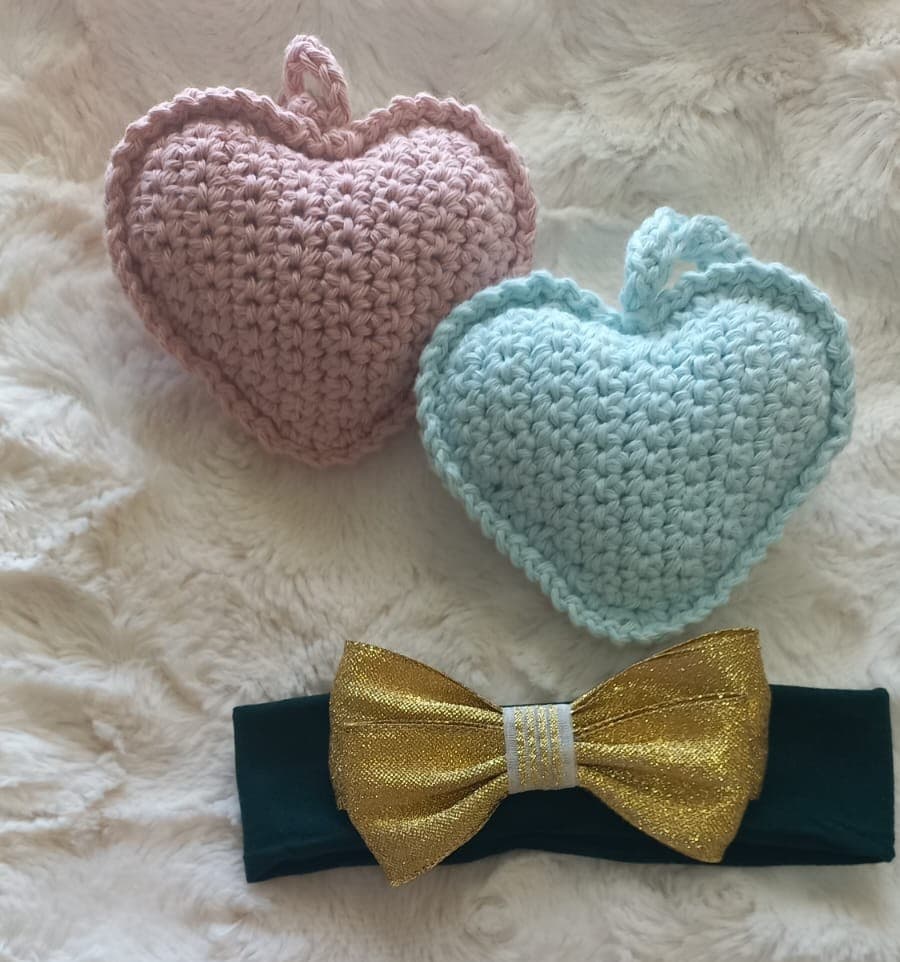 Vincha bebé lazo dorado premium