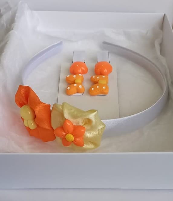 Set Vincha Floral Conejito