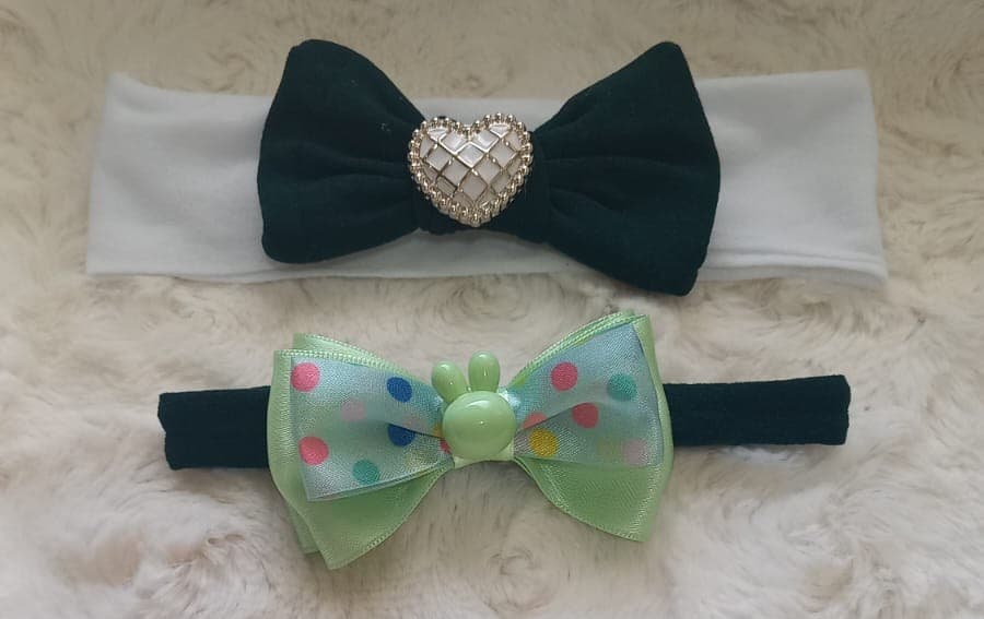 Set vinchas verde elegante + divertido